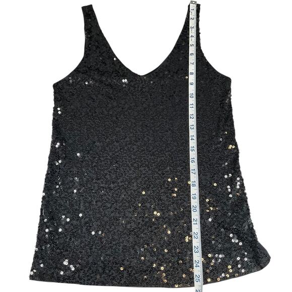 J.Crew Black Sequin Tank Top Size S | Sparkly Party Holiday Top - Picture 7 of 9